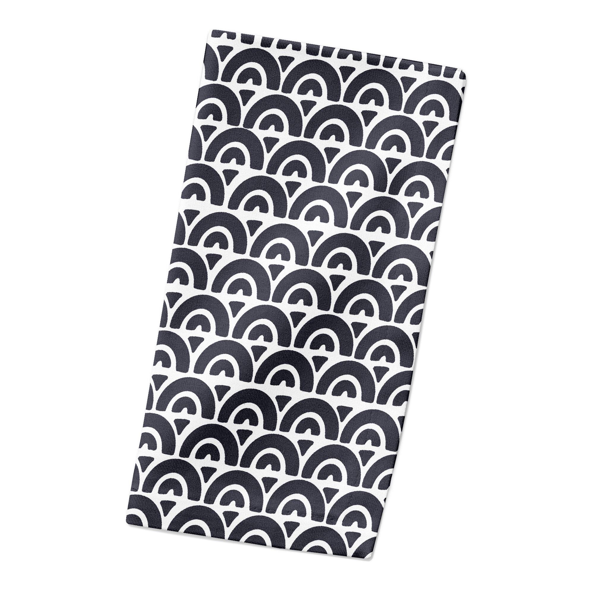 Navy Wavy Arch 10" x 10" Cotton Twill Napkin